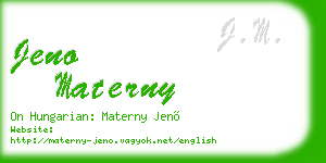 jeno materny business card