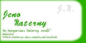jeno materny business card